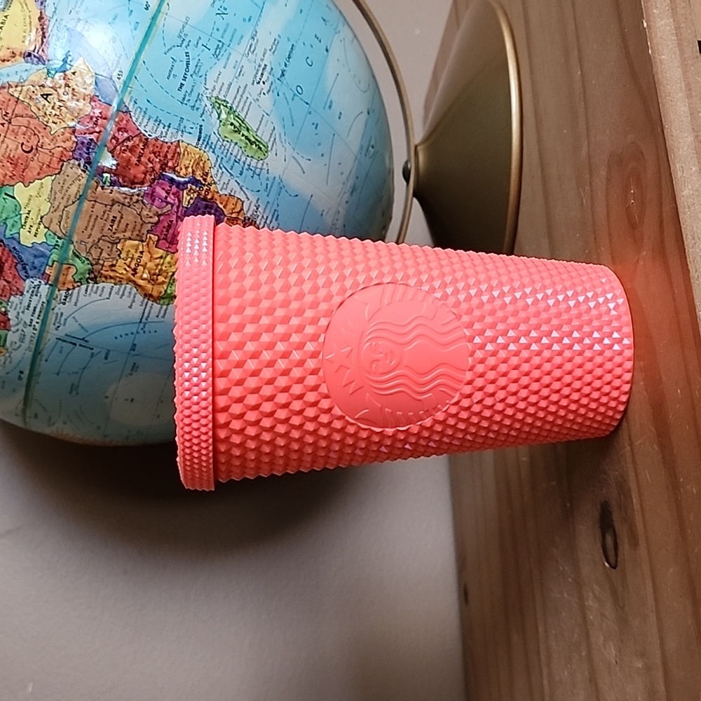 Starbucks Dragonfruit coral pink studded cold cup tumbler Grande